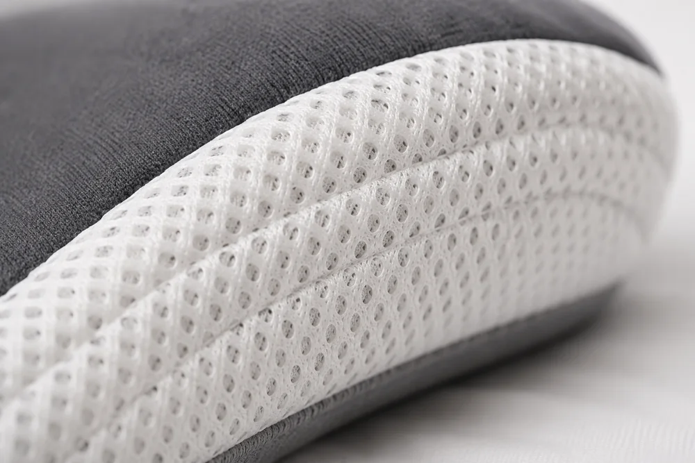 Close-up of the open knit on the side panel of the cover