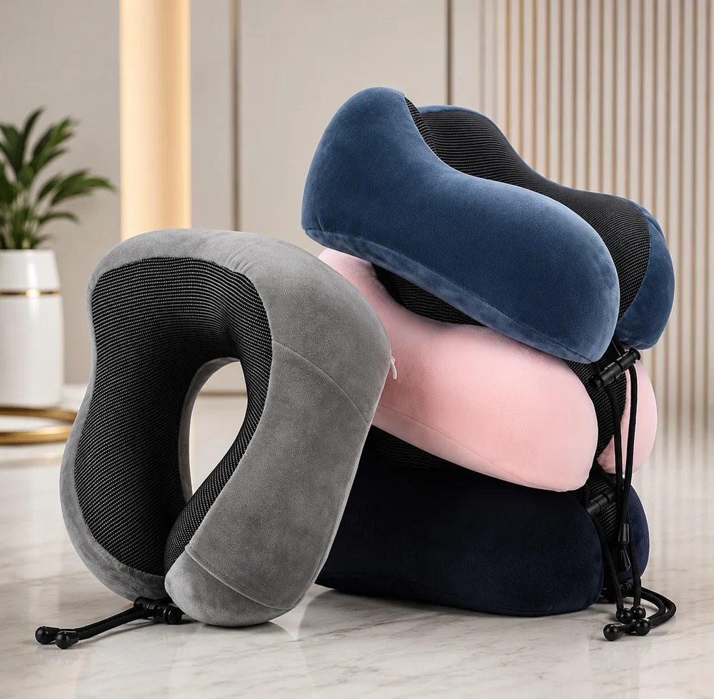 The Cradleform travel pillow colors, stacked