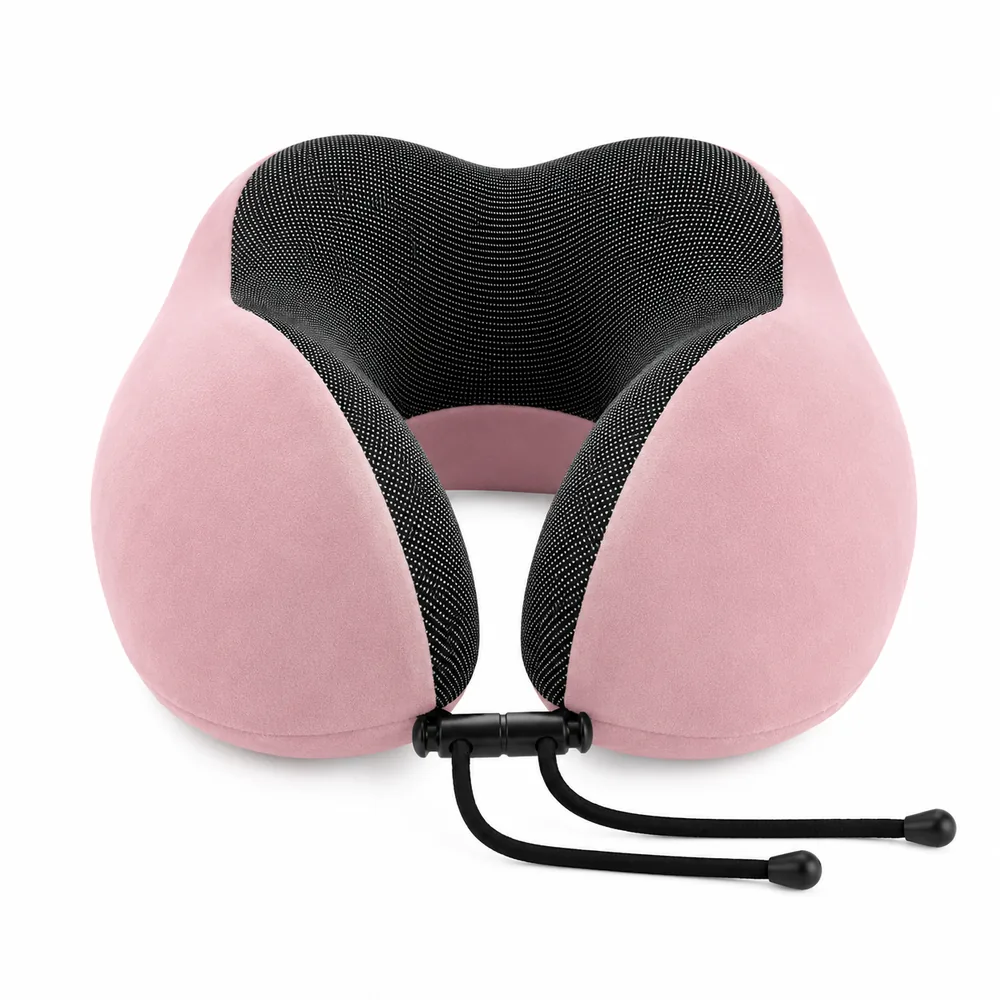 Powder pink travel pillow colour